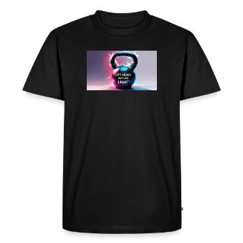 Kettelball with motivational slogan - Men's Premium Organic T-Shirt - black - Front - Nico (187cm)