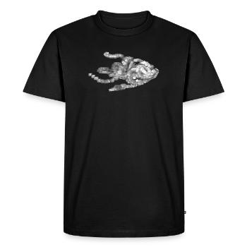 Sculpture de poisson géométrique futuriste - T-shirt Premium bio Homme - noir - Devant - Nico (187cm)