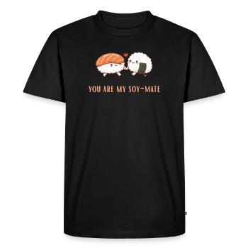 Duo amour de sushi Soja âme sœur - T-shirt Premium bio Homme - noir - Devant - Nico (187cm)