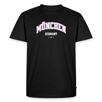 Munich Neon Bow Flair - Men's Premium Organic T-Shirt - black - Front - Nico (187cm)