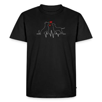 Dog heartbeat gift for dog lover dog - Men's Premium Organic T-Shirt - black - Front - Nico (187cm)