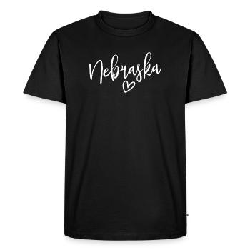 Nebraska Heart Women's Love Nebraska - Men's Premium Organic T-Shirt - black - Front - Nico (187cm)