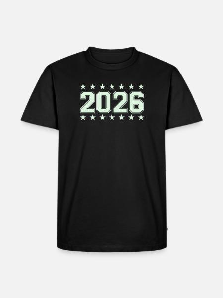 2026 Retro Block Font with Stars - Men's Premium Organic T-Shirt - black