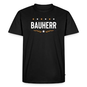 Client House Construction - Men's Premium Organic T-Shirt - black - Front - Nico (187cm)