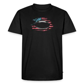 Drapeau de football américain symbole illustration logo - T-shirt Premium bio Homme - noir - Devant - Nico (187cm)