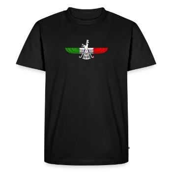 Logo Farvahar | Ancien symbole iranien - T-shirt Premium bio Homme - noir - Devant - Nico (187cm)