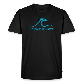 wave waves wave wave surfing icon Logo icon - Men's Premium Organic T-Shirt - black - Front - Nico (187cm)