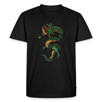 Dragon - best mythical beast - Men's Premium Organic T-Shirt - black - Front - Nico (187cm)