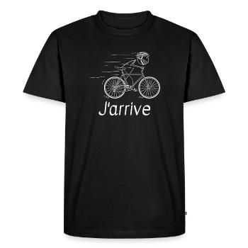 J'arrive - T-shirt Premium bio Homme - noir - Devant - Nico (187cm)