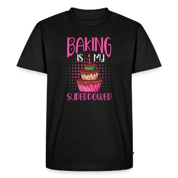 La cuisson est mon superpouvoir – Chef pâtissier Baker Life - T-shirt Premium bio Homme - noir - Devant - Nico (187cm)