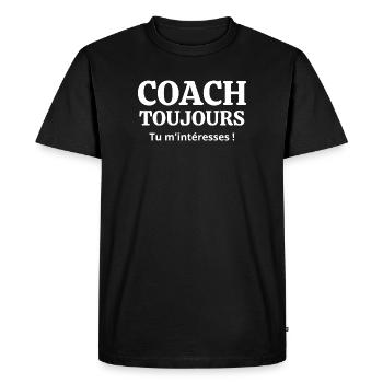 coach sportif, prof de sport, cours de sport - T-shirt Premium bio Homme - noir - Devant - Nico (187cm)