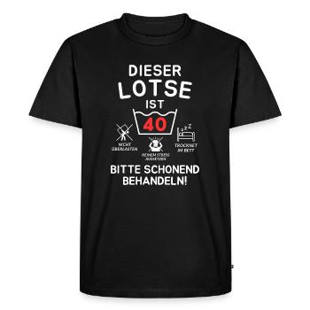 This pilot is 40 years old. - Men's Premium Organic T-Shirt - black - Front - Nico (187cm)