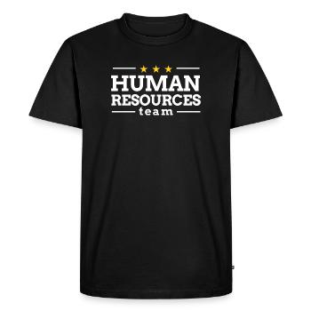 Human Resources Team - Men's Premium Organic T-Shirt - black - Front - Nico (187cm)