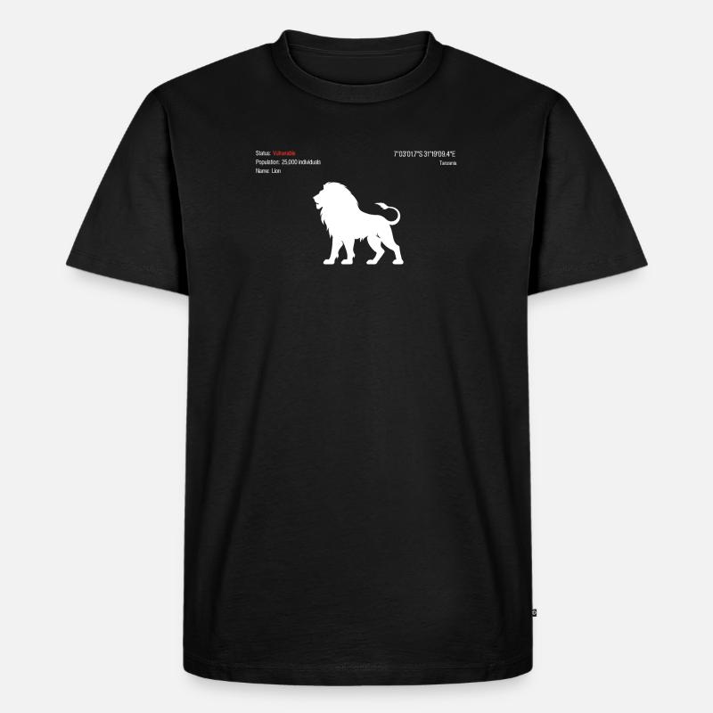 Löwe - Männer Premium Bio T-Shirt - Schwarz