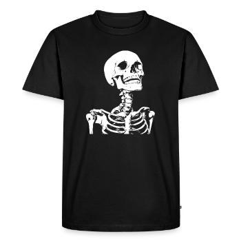 Squelette Crâne Gothique - T-shirt Premium bio Homme - noir - Devant - Nico (187cm)