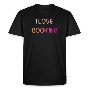 Pastel Love Cooking Shirt - Men's Premium Organic T-Shirt - black - Front - Nico (187cm)