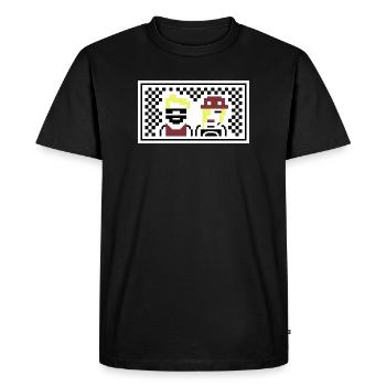 PETSCII : le groupe - T-shirt Premium bio Homme - noir - Devant - Nico (187cm)