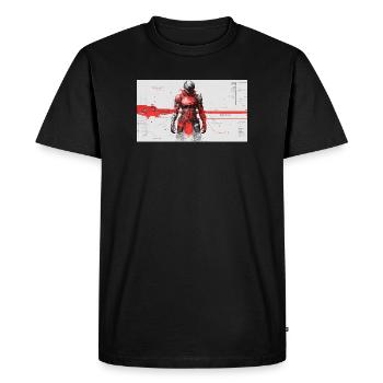 Samouraï Cyber Futuriste - T-shirt Premium bio Homme - noir - Devant - Nico (187cm)
