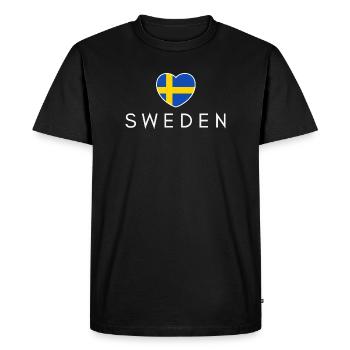 J’aime la Suède, j’aime la Suède - T-shirt Premium bio Homme - noir - Devant - Nico (187cm)