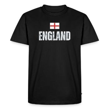 Drapeau de l’Angleterre, patriote anglais - T-shirt Premium bio Homme - noir - Devant - Nico (187cm)