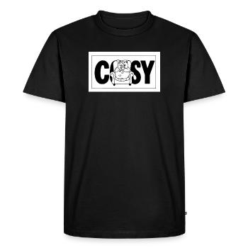 Imprimé fauteuil câlin chat douillet - T-shirt Premium bio Homme - noir - Devant - Nico (187cm)