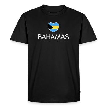 Cœur avec le drapeau des Bahamas, j’aime les Bahamas - T-shirt Premium bio Homme - noir - Devant - Nico (187cm)