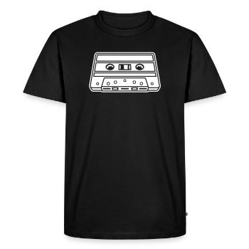 Perspective de la cassette – Conception de mixtape rétro - T-shirt Premium bio Homme - noir - Devant - Nico (187cm)