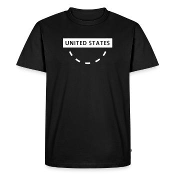 Emblème de texte circulaire des États-Unis - T-shirt Premium bio Homme - noir - Devant - Nico (187cm)