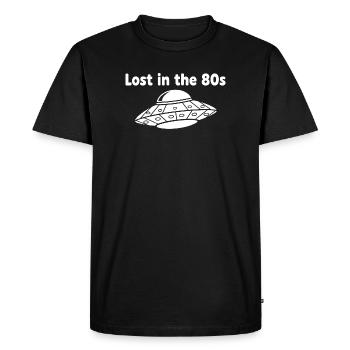 Perdu dans les années 80 OVNI - T-shirt Premium bio Homme - noir - Devant - Nico (187cm)
