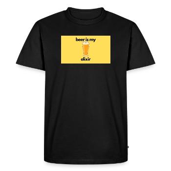 Beer Elixir – Glass Design - Men's Premium Organic T-Shirt - black - Front - Nico (187cm)