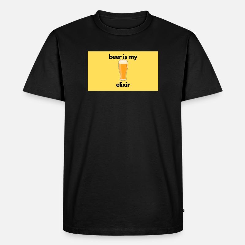 Bier Elixier – Glas Design - Männer Premium Bio T-Shirt - Schwarz
