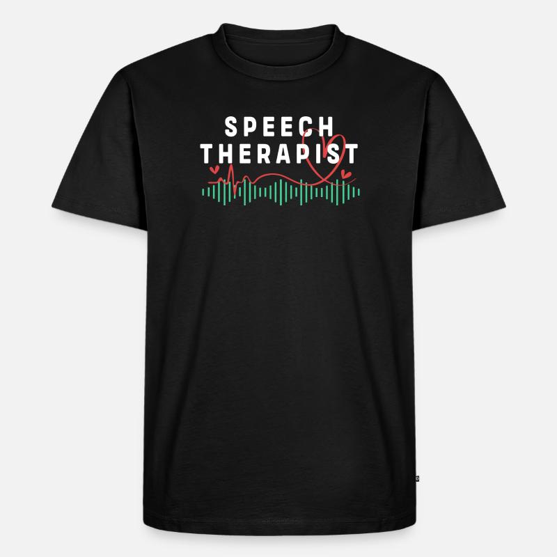 Sprachtherapeut Logopäde Logopädie - Männer Premium Bio T-Shirt - Schwarz