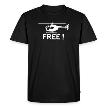 Conception d’hélicoptère – Volez librement ! - T-shirt Premium bio Homme - noir - Devant - Nico (187cm)