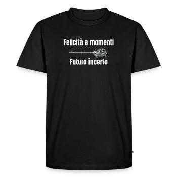 Le bonheur dans des instants, un avenir incertain - T-shirt Premium bio Homme - noir - Devant - Nico (187cm)