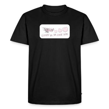 Love is in the air Amour Aérien Rose Vintage - T-shirt Premium bio Homme - noir - Devant - Nico (187cm)