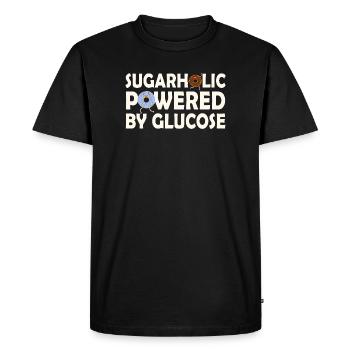 Sugarholic alimenté par le glucose - T-shirt Premium bio Homme - noir - Devant - Nico (187cm)