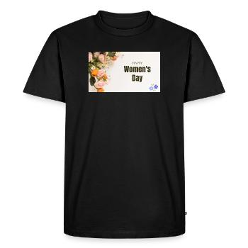 Joyeuses Roses florales pour la Journée des Femmes - T-shirt Premium bio Homme - noir - Devant - Nico (187cm)