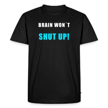 Brain Will Stop – Chemise drôle qui fait trop réfléchir - T-shirt Premium bio Homme - noir - Devant - Nico (187cm)