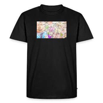 Sea of Faces Collage: Colorful Diversity - Men's Premium Organic T-Shirt - black - Front - Nico (187cm)