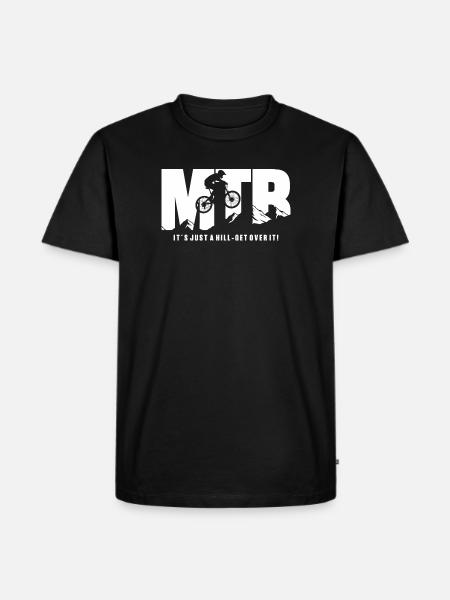 Lustiges MTB Mountain Biker Berge - Männer Premium Bio T-Shirt - Schwarz