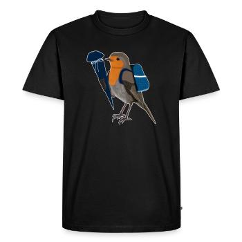Sac d'école European Robin Start bleu - T-shirt Premium bio Homme - noir - Devant - Nico (187cm)