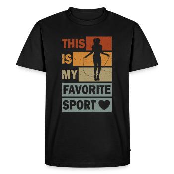 Fitness Love Sport Biceps Jump Rope Women - T-shirt Premium bio Homme - noir - Devant - Nico (187cm)