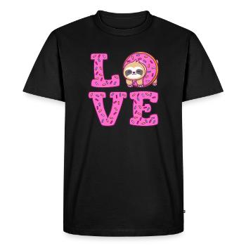 amour paresse donut paresse - T-shirt Premium bio Homme - noir - Devant - Nico (187cm)