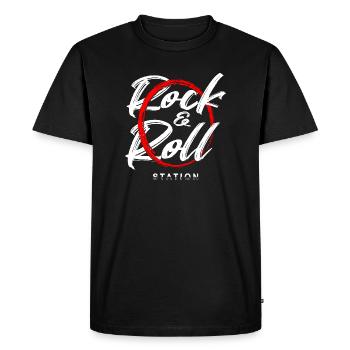 Rock and roll station - Men's Premium Organic T-Shirt - black - Front - Nico (187cm)