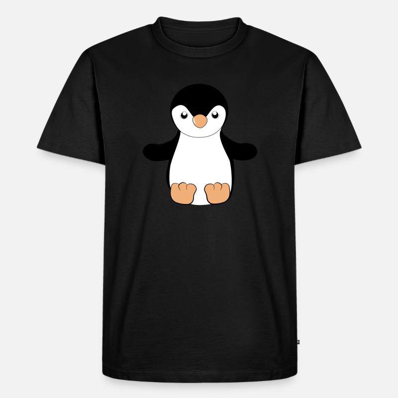 Pinguin - Männer Premium Bio T-Shirt - Schwarz