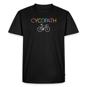 Gifts for Cyclists – Cycopath - Men's Premium Organic T-Shirt - black - Front - Nico (187cm)