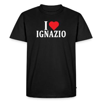 name t-shirt I love Ignazio t-shirt gift idea - Men's Premium Organic T-Shirt - black - Front - Nico (187cm)