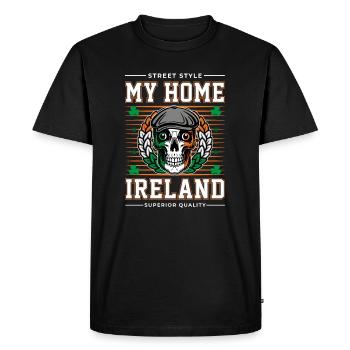 Mon pays d’origine Irlande - T-shirt Premium bio Homme - noir - Devant - Nico (187cm)