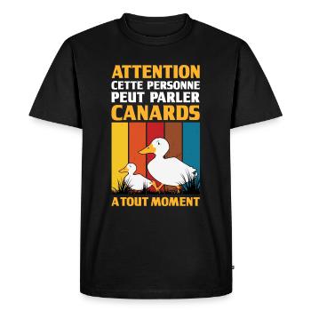 Peut Parler Canards Tout Moment - T-shirt Premium bio Homme - noir - Devant - Nico (187cm)