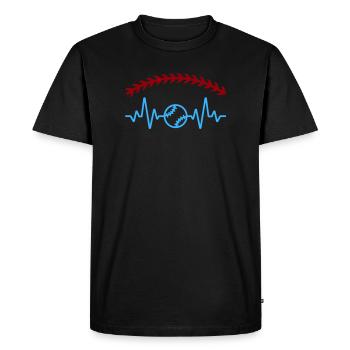 Heartbeat Baseball - T-shirt Premium bio Homme - noir - Devant - Nico (187cm)